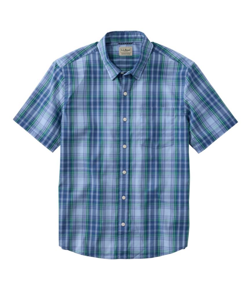 Men's Comfort Stretch Performance® Shirt, Short-Sleeve, Slightly Fitted Untucked Fit, Plaid - US 2736