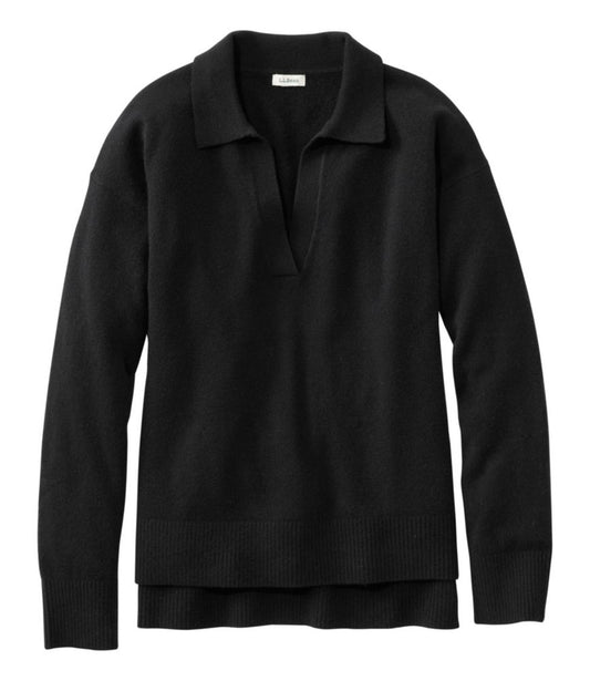 Women's Classic Cashmere Sweater, Relaxed Polo - US 2272