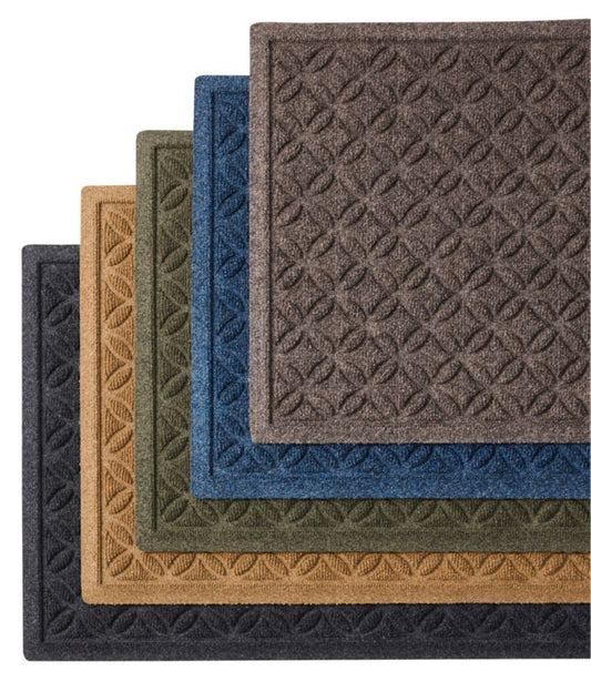 Heavyweight Recycled Waterhog Doormat, Geometric Rings - US 4998